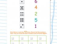 Play dice numbers worksheet