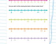 Positioning decimals on a number line: tenths worksheet