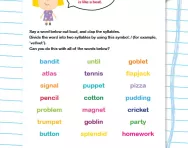 Practise two-syllable words worksheet