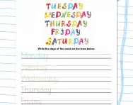Practise writing the days of the week