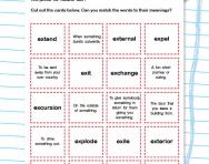 Spelling patterns: the prefix ex- worksheet