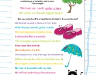 Prepositional phrases worksheet