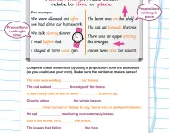 Prepositions revision worksheet