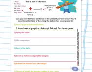 Present perfect: writing your own sentences worksheet