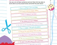 Present tense and past tense jumbled-up sentences worksheet