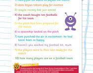 Punctuating sentences football worksheet