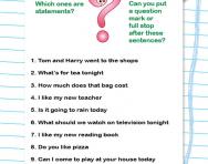 Question marks practice worksheet