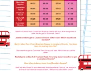 Reading a bus timetable worksheet