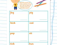 Reading and drawing words using phonics knowledge