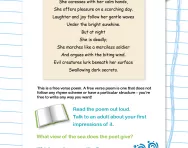 Reading and writing a free verse poem