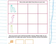 Reading and writing h, f and l worksheet