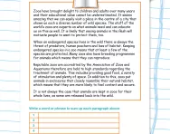 Reading comprehension: An argument for zoos