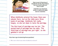 Reading comprehension: Greedy Goldilocks