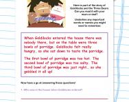 Reading comprehension: Greedy Goldilocks