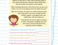 Year 1 reading comprehension: Lucy’s first day