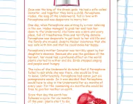 Reading comprehension: Persephone and the pomegranate seeds