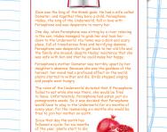 Reading comprehension: Persephone and the pomegranate seeds
