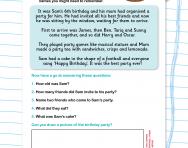 Reading comprehension: The Birthday Party