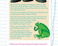 Reading comprehension: THE BOYS AND THE FROGS