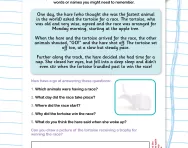 Reading comprehension: The Hare and the Tortoise