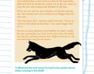 Reading comprehension: THE WOLF AND HIS SHADOW