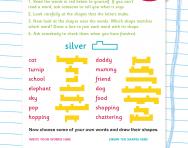 Recognise the shapes of words worksheet
