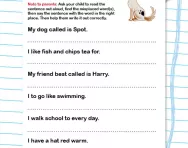 Reordering sentences worksheet