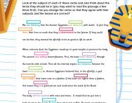 Revise subject and verb agreement and verb tenses worksheet