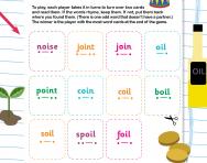 Rhyming memory game: oi words