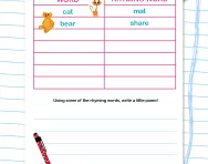 Rhyming words in poetry worksheet