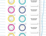 Roman numerals: time intervals worksheet