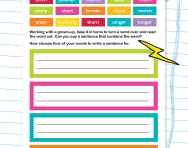 Say and write a sentence worksheet