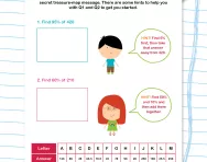 Secret message percentages worksheet