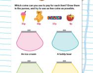 Selecting coins (up to 10p) worksheet