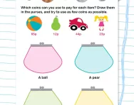 Selecting coins (up to 20p) worksheet