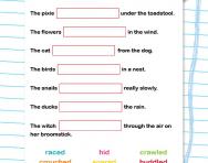 Selecting interesting verbs worksheet