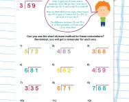 Short division with remainders worksheet
