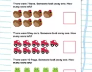 Simple subtraction practice worksheet