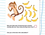 Simple subtraction story problem worksheet
