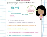 Solving algebra problems worksheet