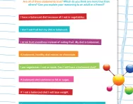 Sorting healthy statements worksheet