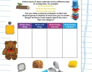 Sorting materials according to material properties worksheet