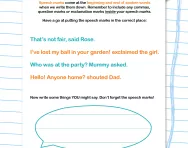 Speech marks explained worksheet
