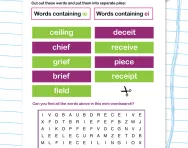 Spelling patterns: ie and ei in a word