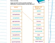 Spelling patterns: the suffix -phobia matching puzzle