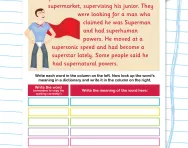 Spelling patterns: the prefix super- worksheet