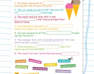 Spelling patterns: words ending -cial / -tial football worksheet