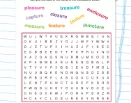 Spelling patterns wordsearch: words ending -sure / -ture