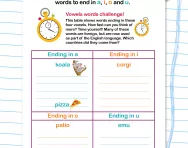Spelling patterns: words ending in vowels