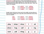 Spelling rules: adding -ed and -ing worksheet